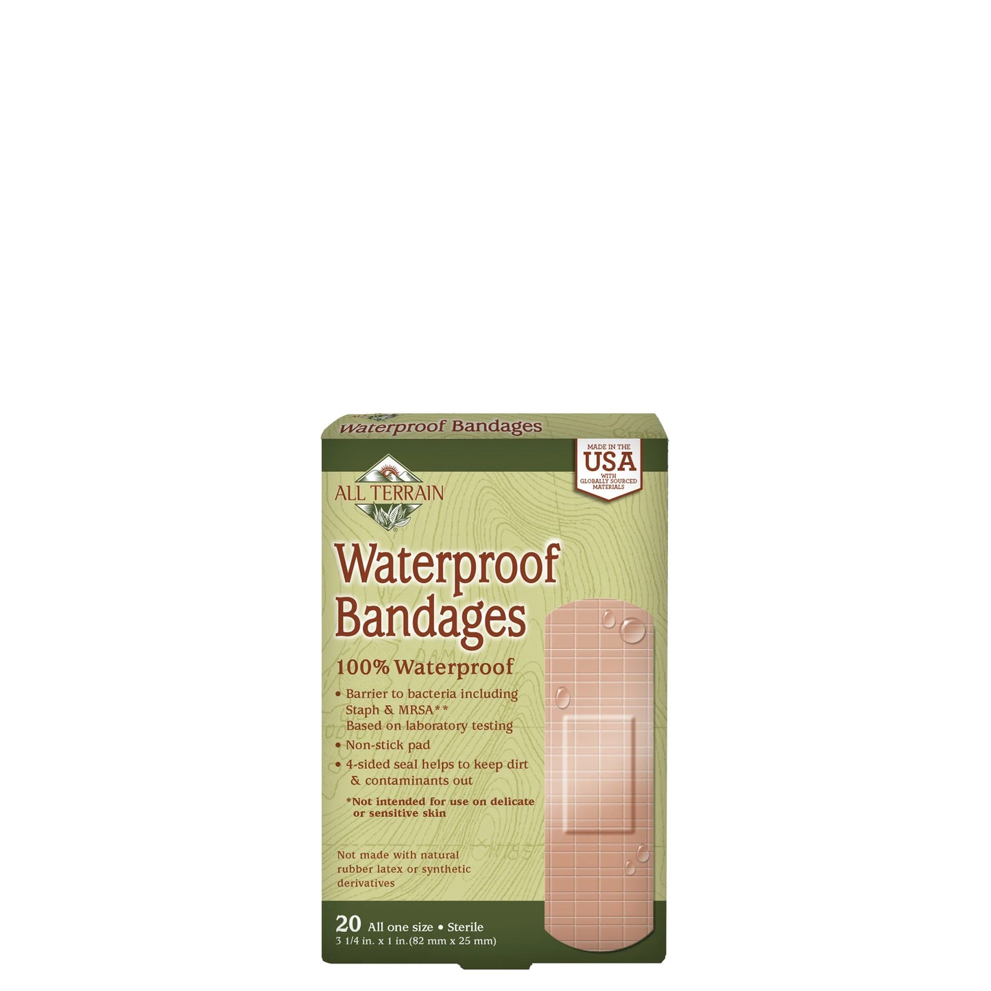 All Terrain Waterproof Strong Strip Bandages 20ct
