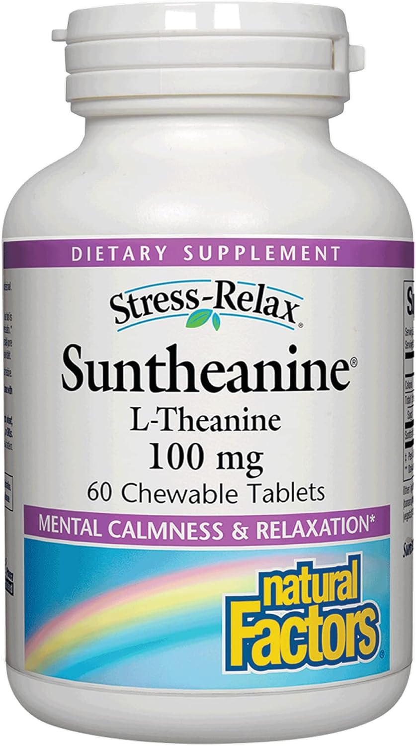 Natural Factors Stress Relax Suntheanine L-Theanine 100mg 60chew