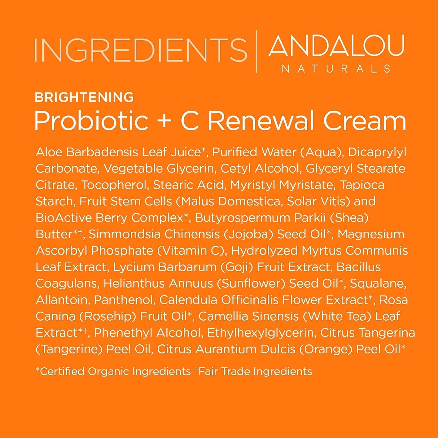 Andalou Probiotic + C Renewal Cream 1.7oz