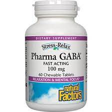 Natural Factors Stress Relax Pharma GABA 100mg  60chew